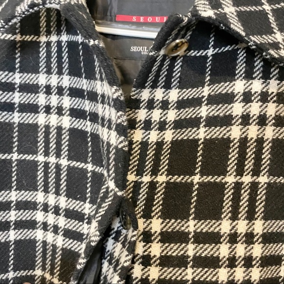 NWT Coat Black & White Plaid - Picture 5 of 11
